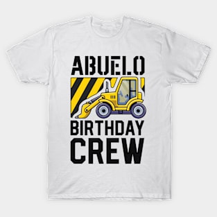 Abuelo Construction Birthday Crew Bulldozer Bday Party T-Shirt